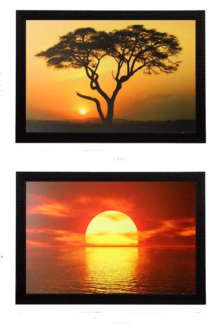 Set of 2 decorative satin matt texture uv art painting