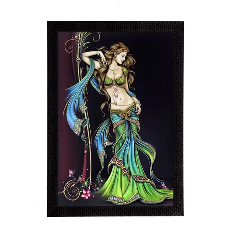 Standing lady theme satin matt texture uv art painting