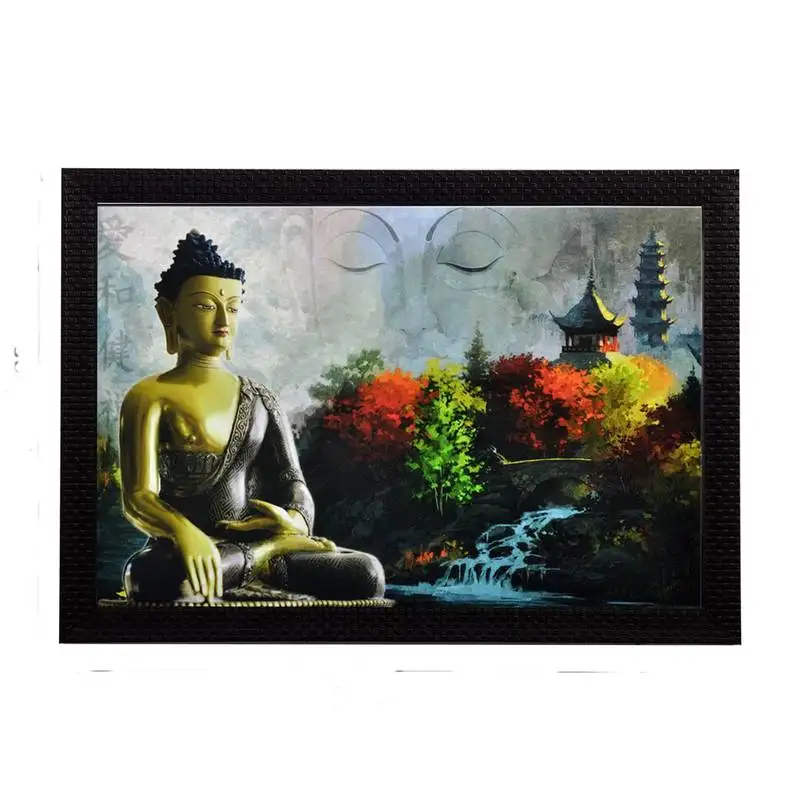 Meditating buddha satin matt texture uv art painting