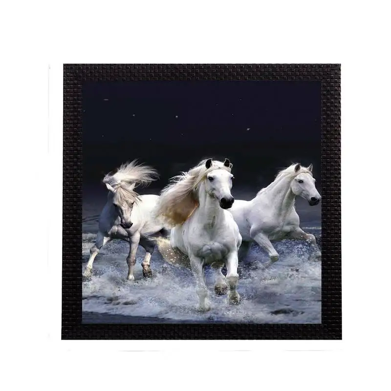 Running horsesl satin matt texture uv art painting