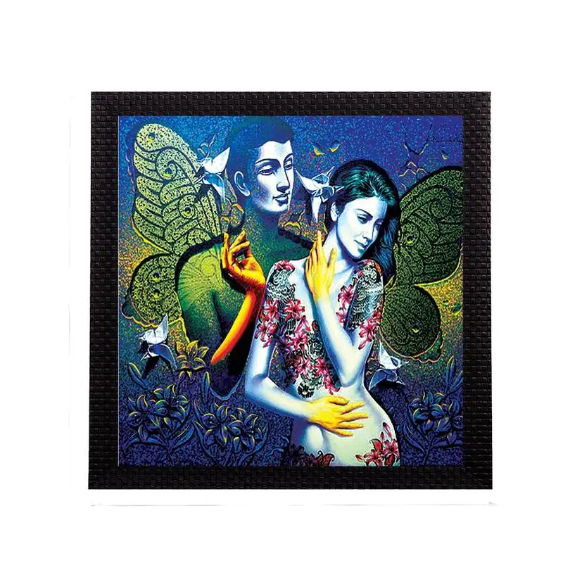 Beautiful lady and man satin matt texture uv art painting