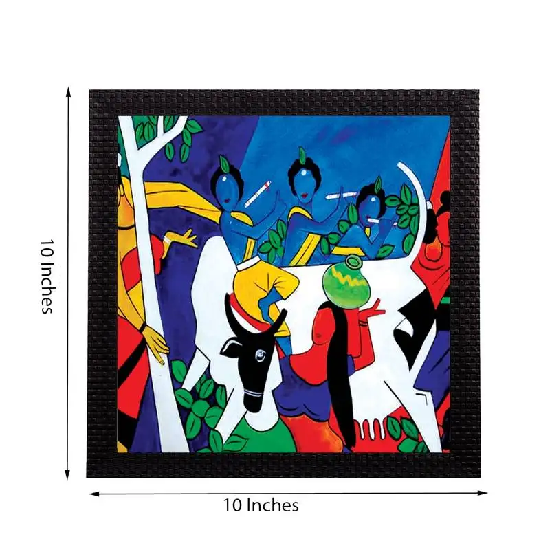 Mischievous krishna satin matt texture uv art painting