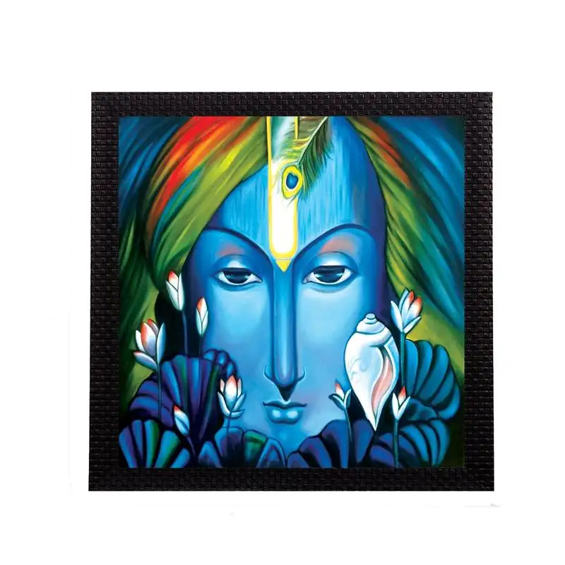 Powerful lord krishna satin matt texture uv art painting