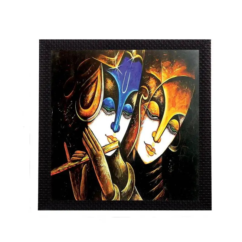 Divine radha krishna satin matt texture uv art painting