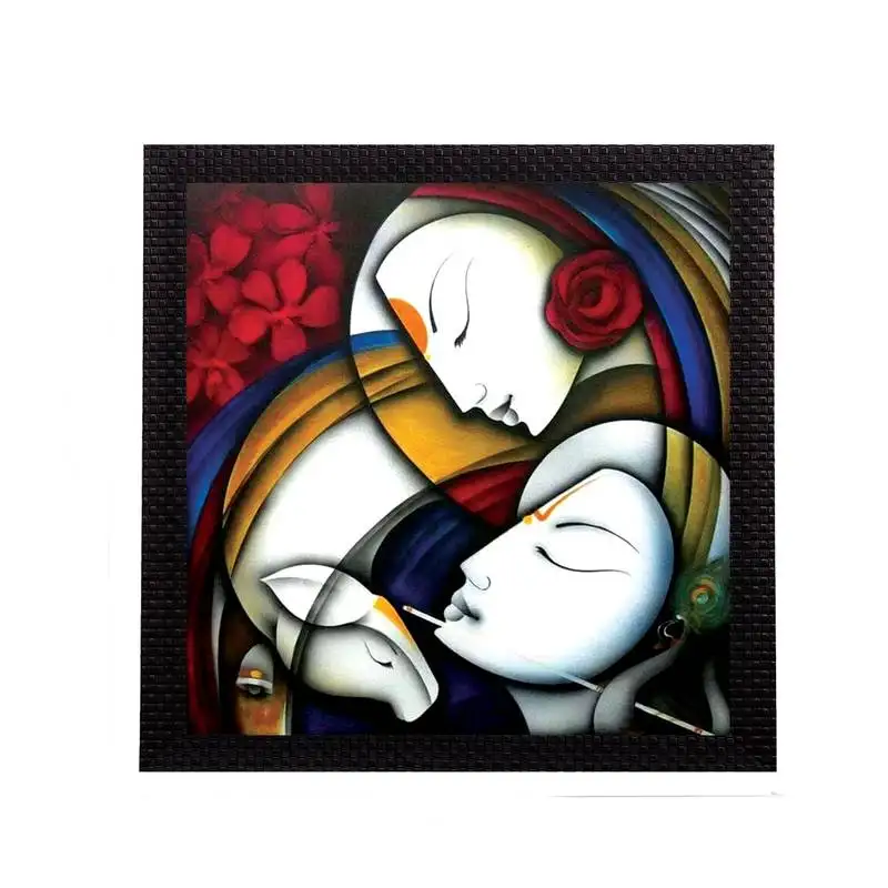 Glorious radha krishna satin matt texture uv art painting