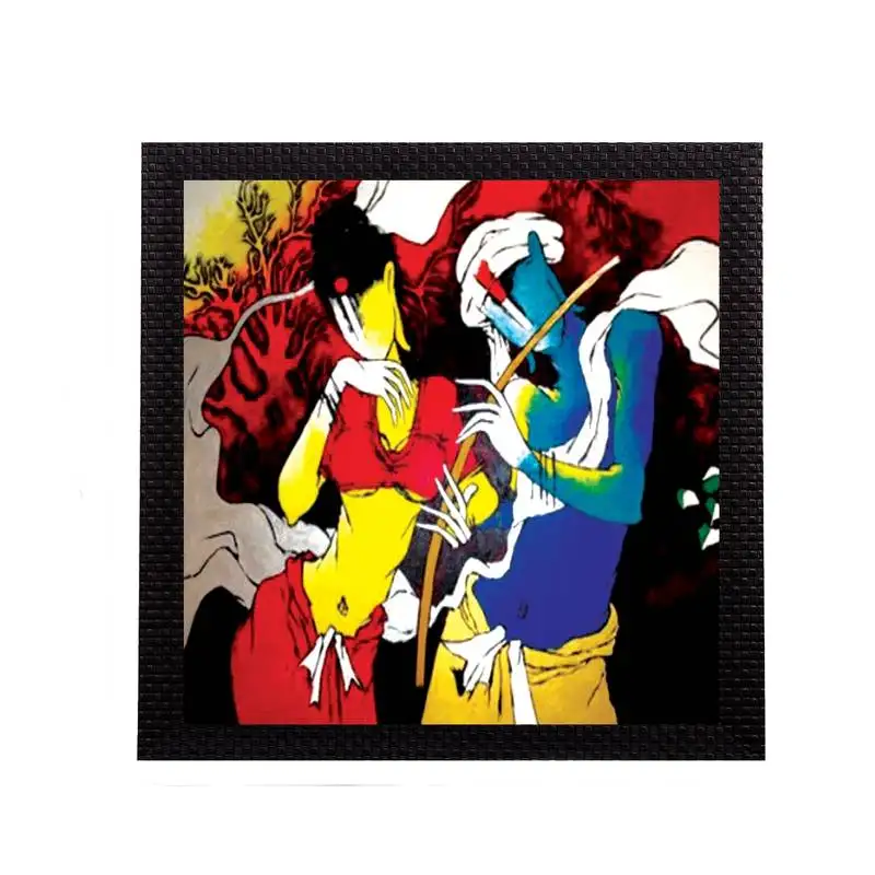 Mythical radha krishna satin matt texture uv art painting