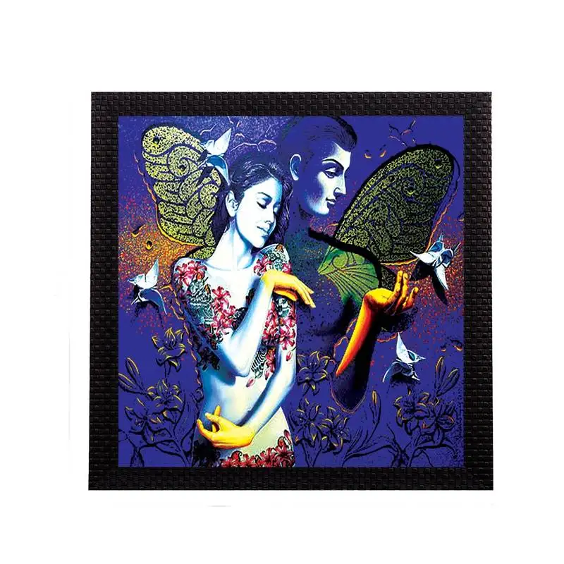 Lovely couple satin matt texture uv art painting