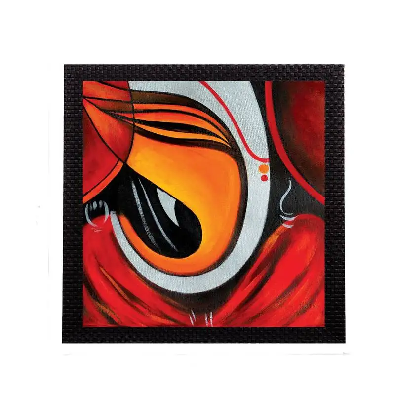 Powerful lord ganesha satin matt texture uv art painting