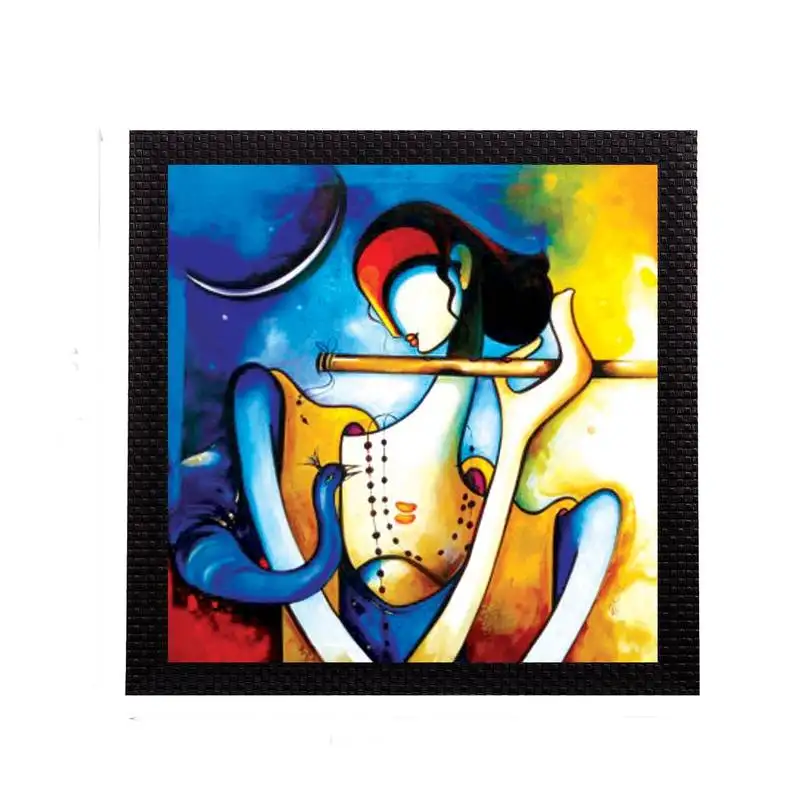 Musical lord krishna satin matt texture uv art painting