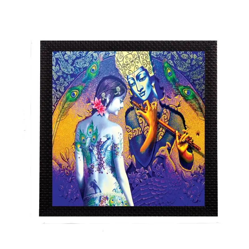 Artistic lady and krishna figurine satin matt texture uv art painting