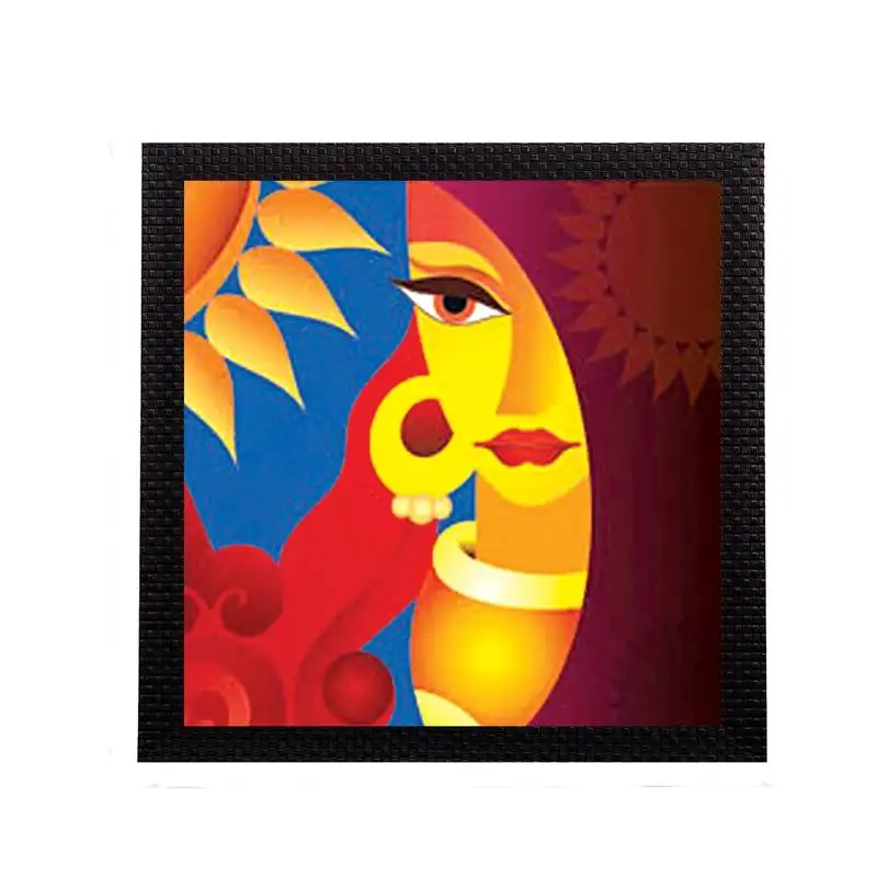 Beautiful lady face satin matt texture uv art painting