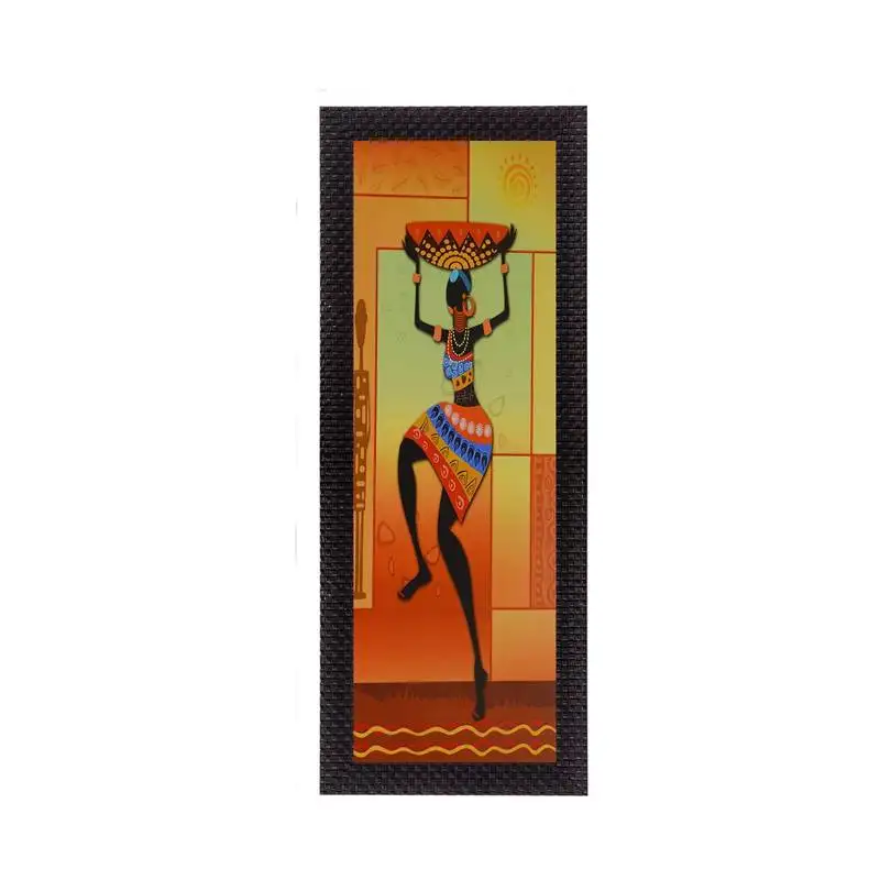 Dancing tribal woman satin matt texture uv art painting