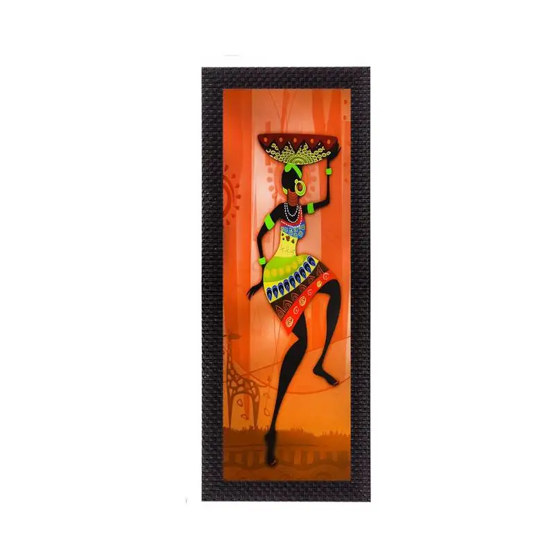 Colorful tribal woman satin matt texture uv art painting