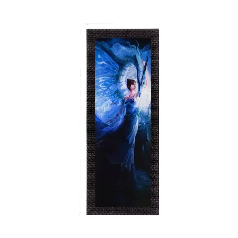 Blue lady satin matt texture uv art painting