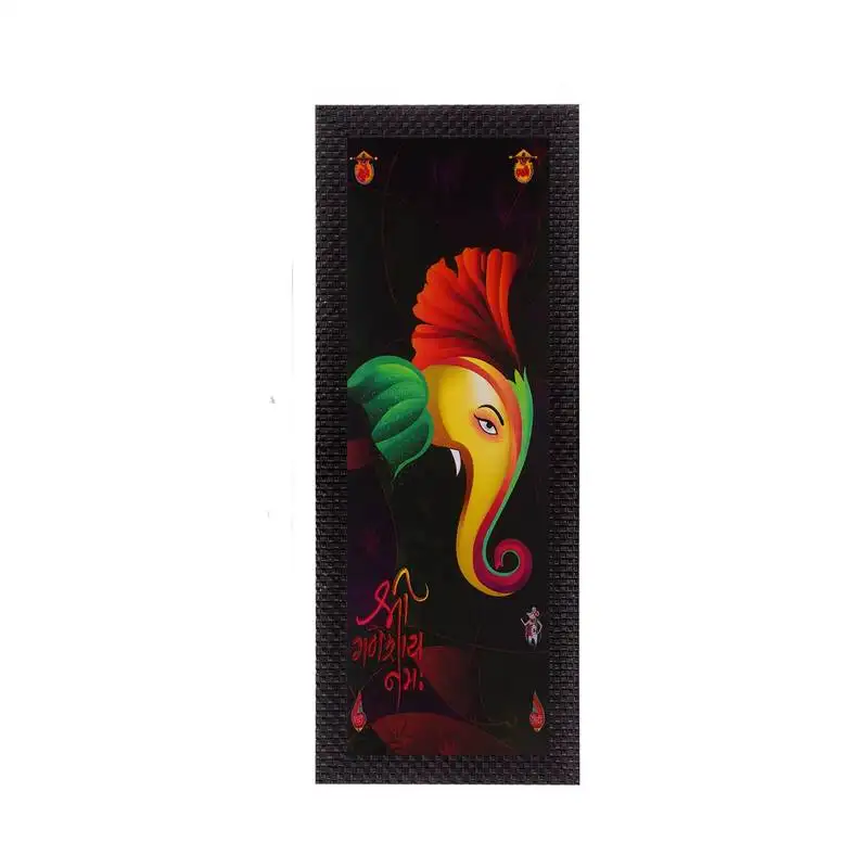 Colorful lord ganesha satin matt texture uv art painting