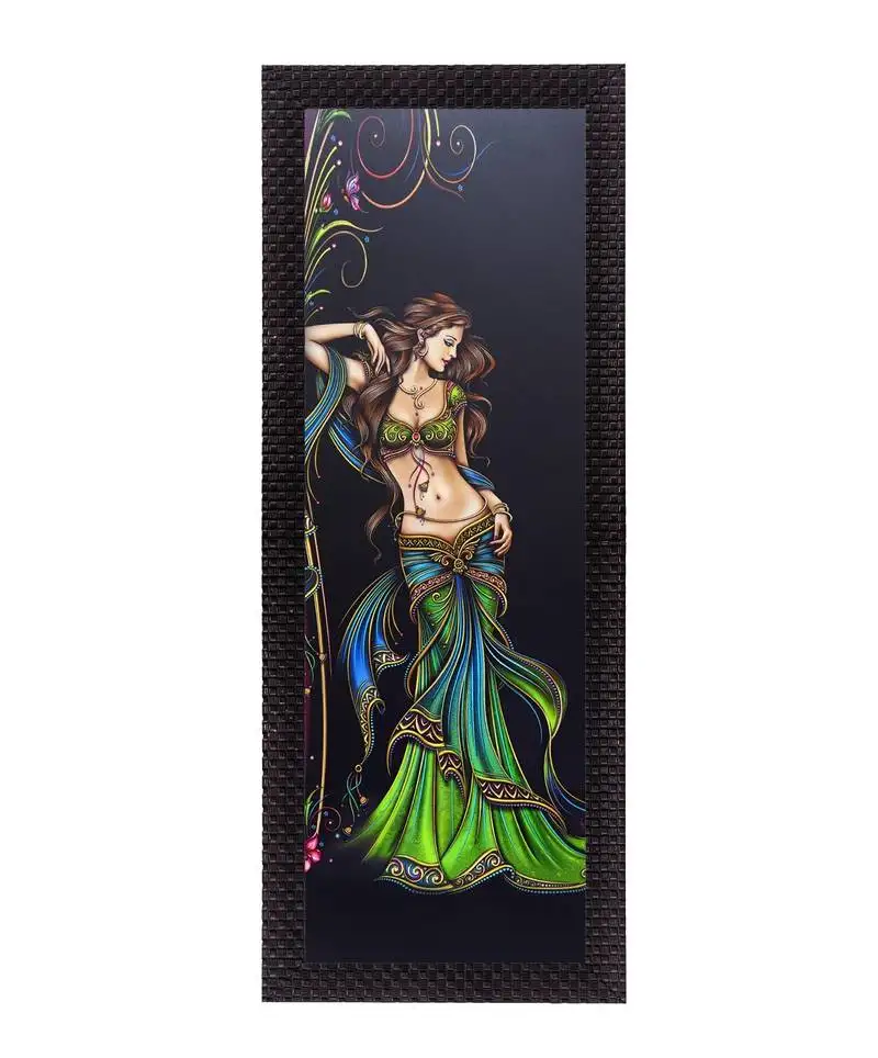 Beautiful woman satin matt texture uv art painting