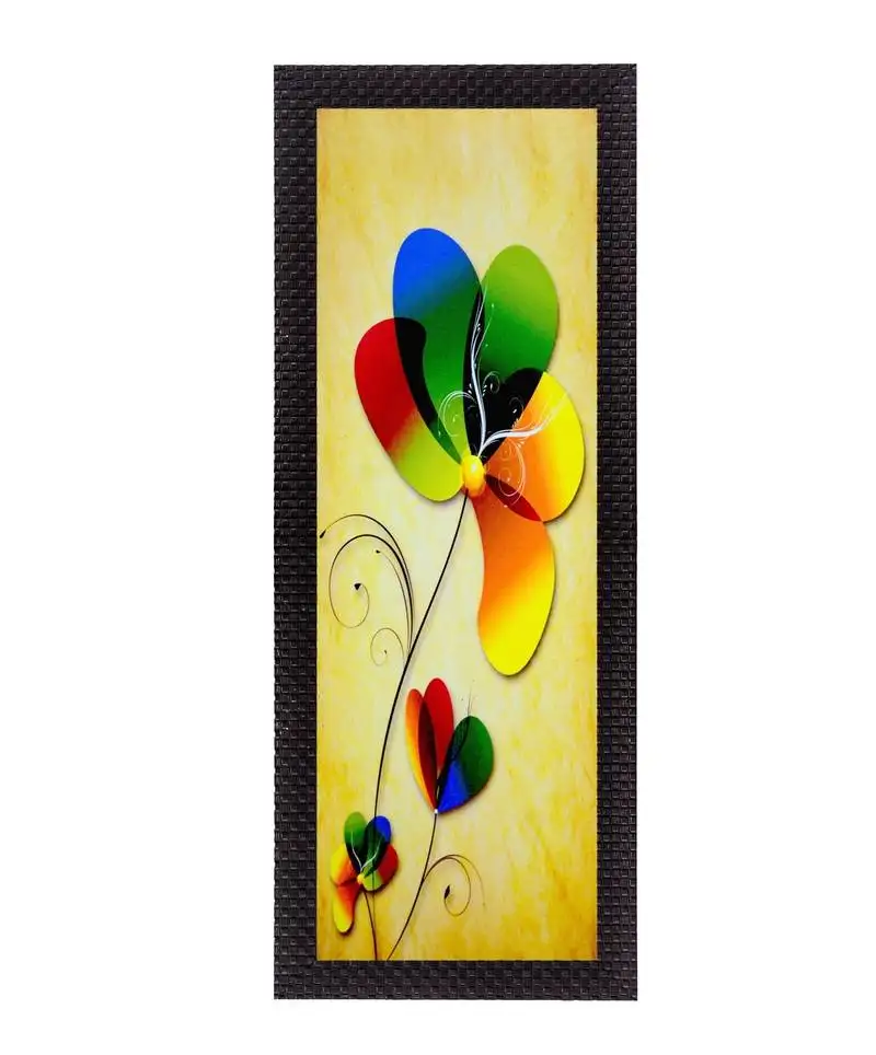 Botanical colorful floral satin matt texture uv art painting