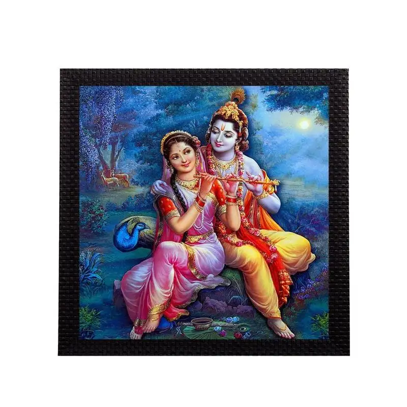 Musical radha krishna satin matt texture uv art painting