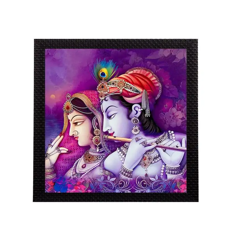 Purple radha krishna satin matt texture uv art painting