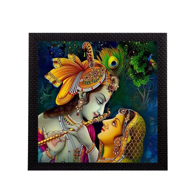 Musical krishna radha satin matt texture uv art painting