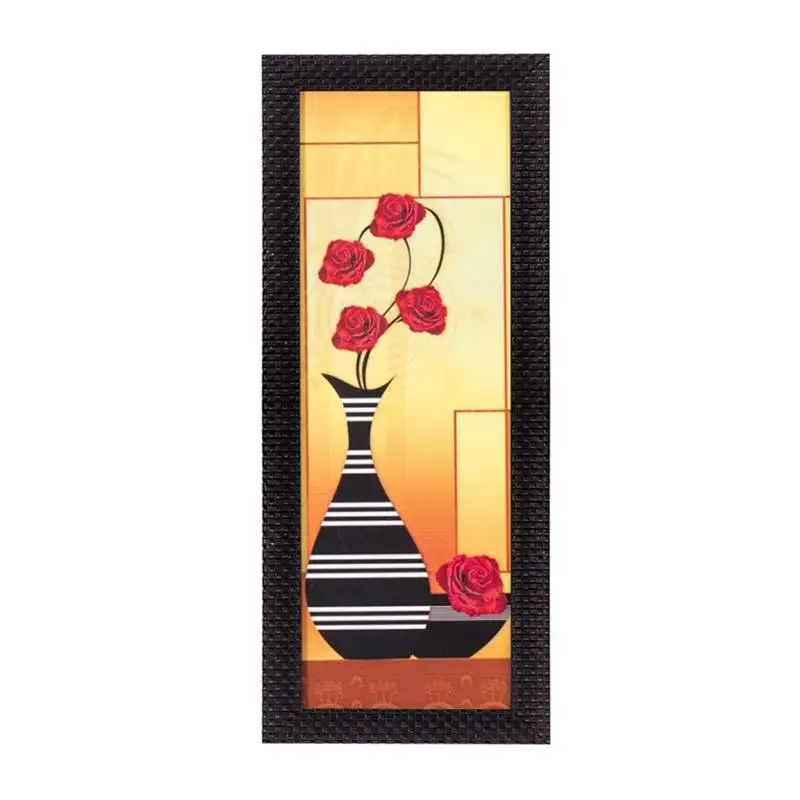 Abstact striped vase satin matt texture uv art painting