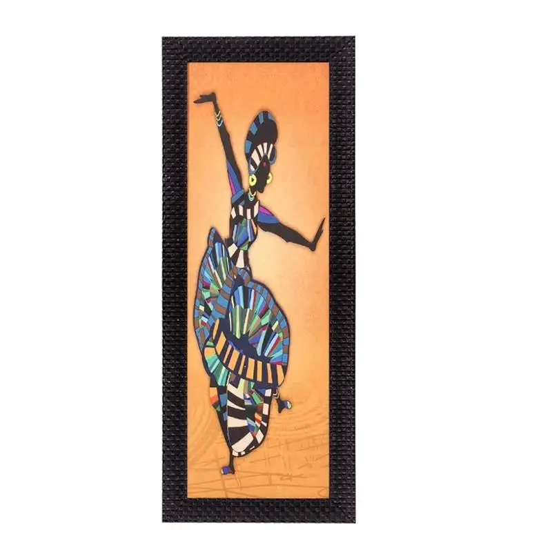 Abstract dancing woman satin matt texture uv art painting