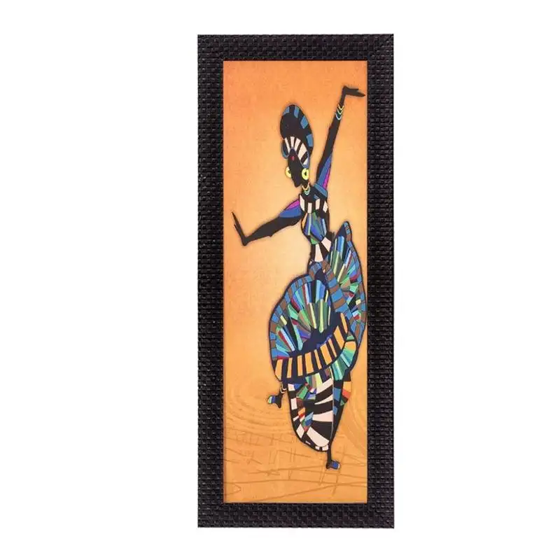 Abstract dancing woman figurine satin matt texture uv art painting