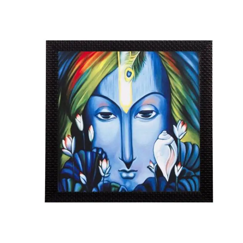 Mighty lord krishna satin matt texture uv art painting