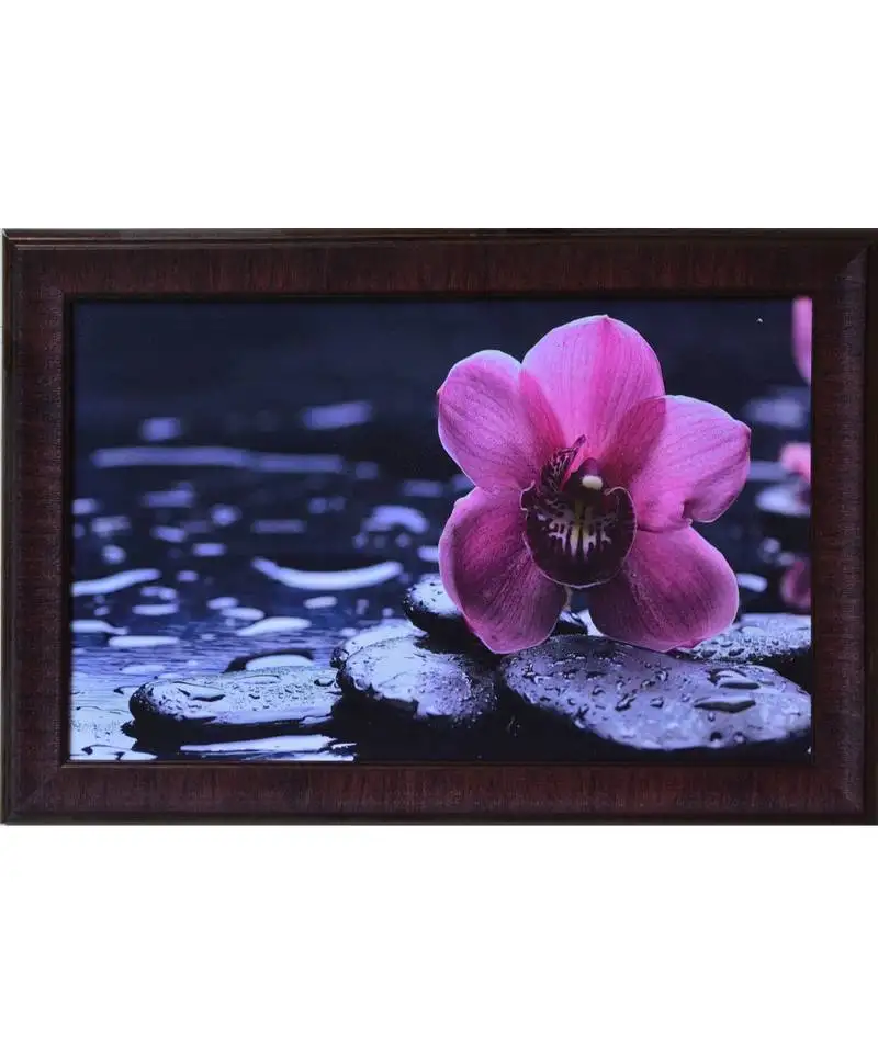 Beautiful purple flower satin matt texture uv art painting