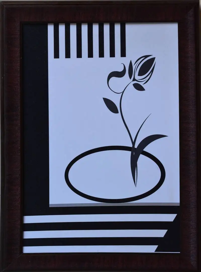 Floral theme satin matt texture uv art painting