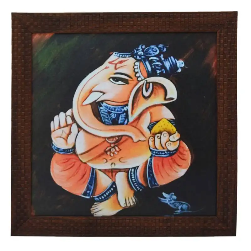 Lord ganesha design satin matt texture uv art painting