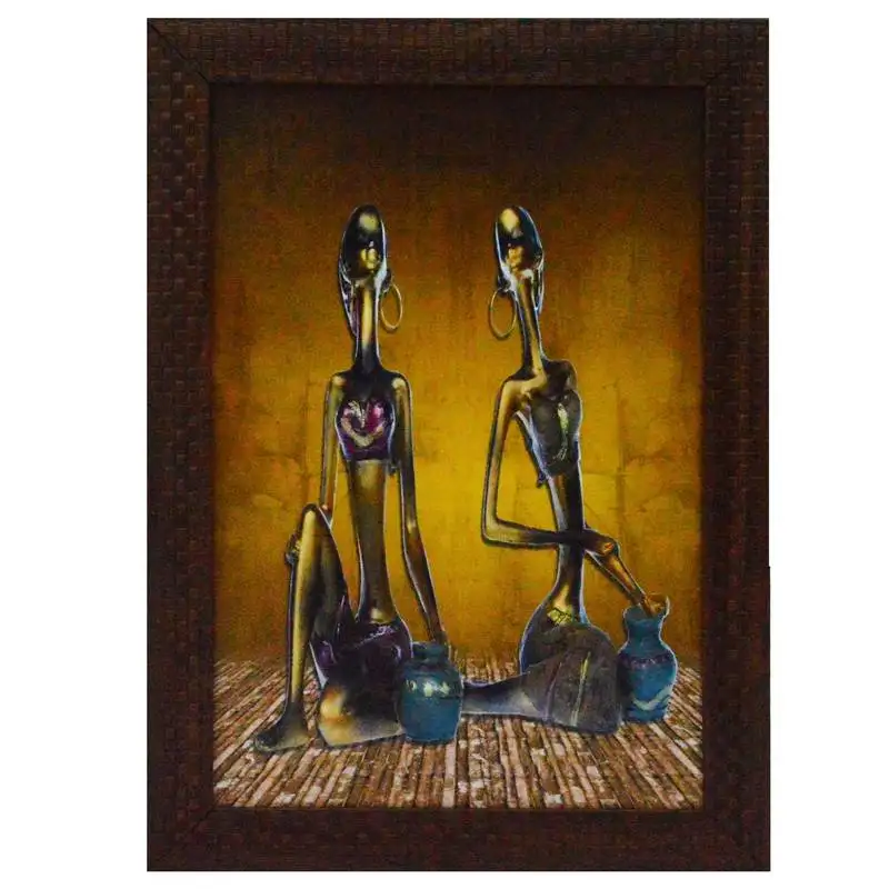 Tribal lady satin matt texture uv art painting