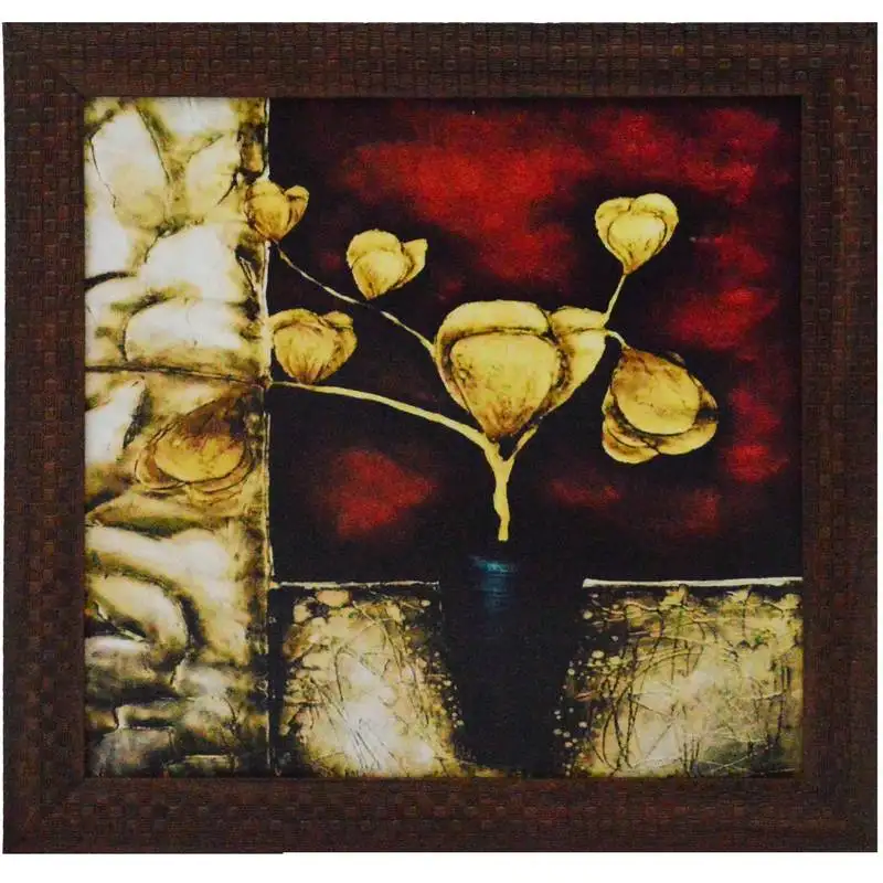 Flower pot design satin matt texture uv art painting