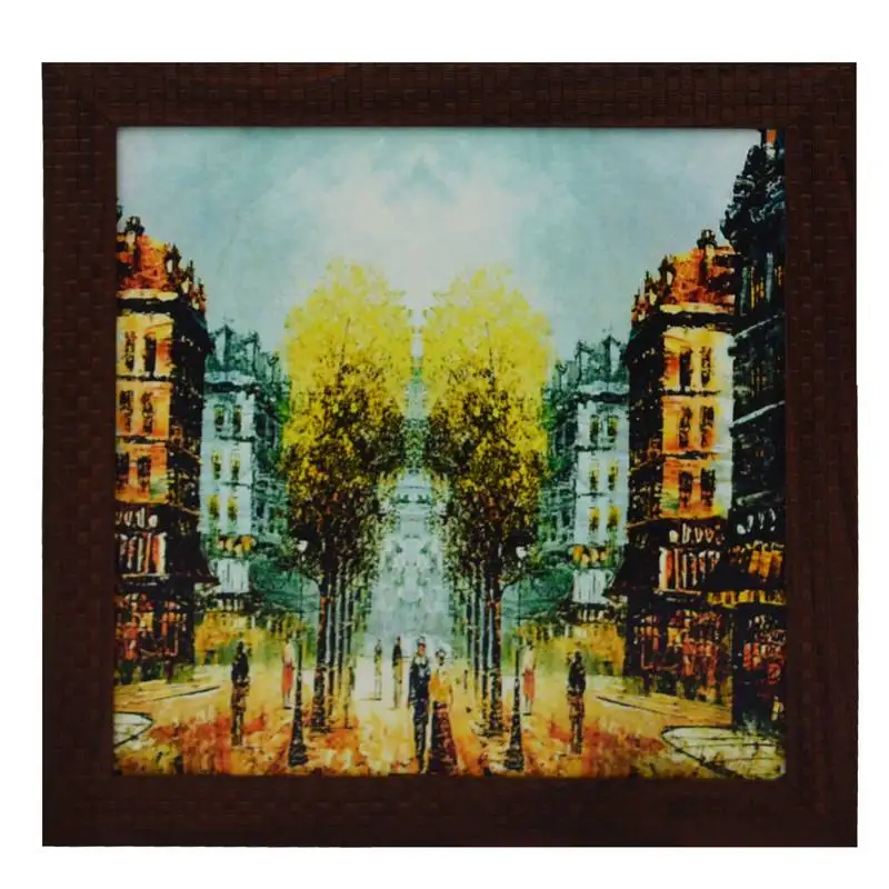 City scene satin matt texture uv art painting