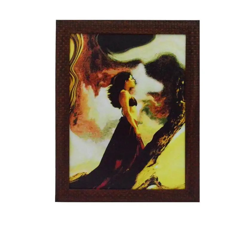 Beautiful girl love scene satin matt texture uv art painting