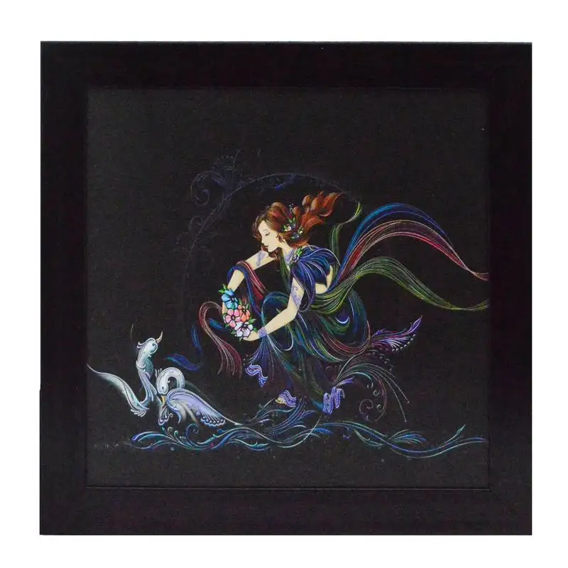 Beautiful girl design satin matt texture uv art painting