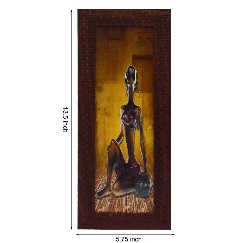 Tribal lady design satin matt texture uv art painting