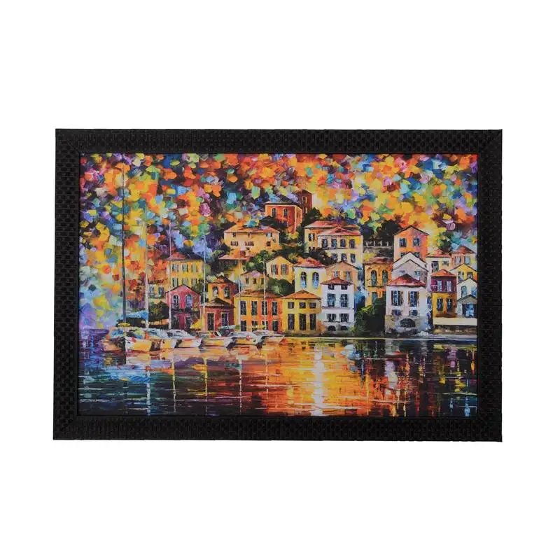 Colorful city view satin matt texture uv art painting