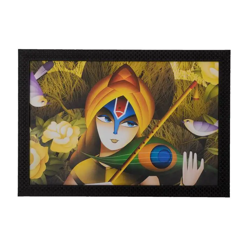 Lovable krishna satin matt texture uv art painting
