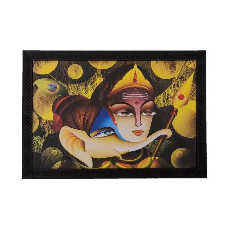 Radha krishna & ganesha satin matt texture uv art painting