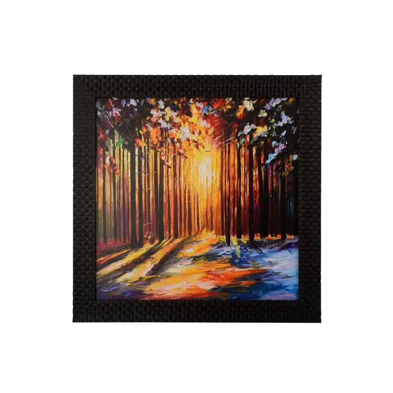 Coloful leaf view in sunlight satin matt texture uv art painting