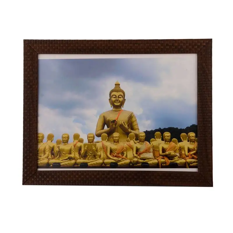 Buddha with monks satin matt texture uv art painting