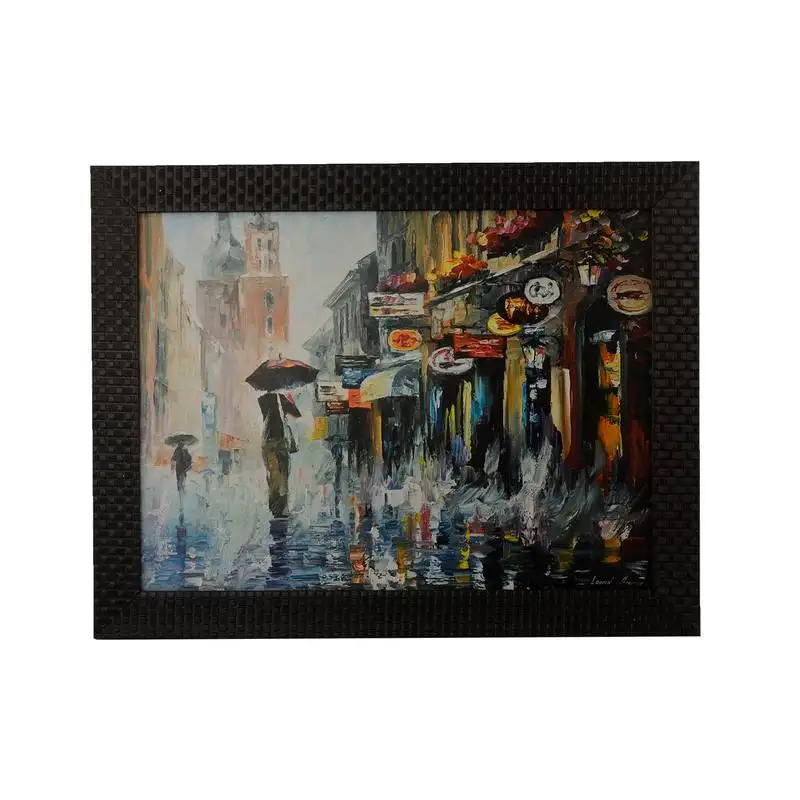 Rainy season view satin matt texture uv art painting