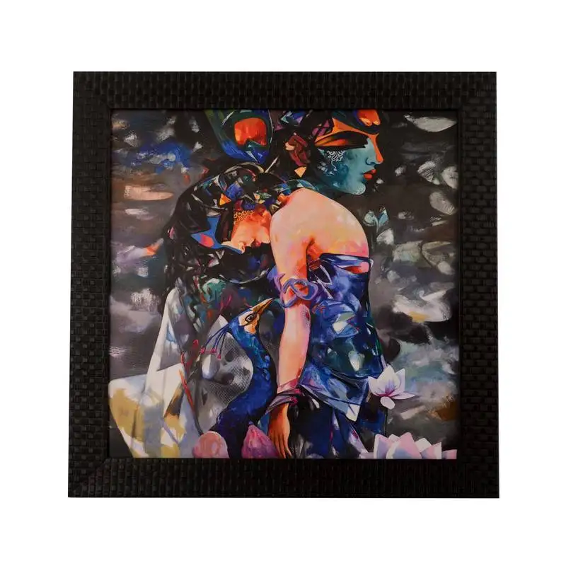 Colorful beautiful lady satin matt texture uv art painting