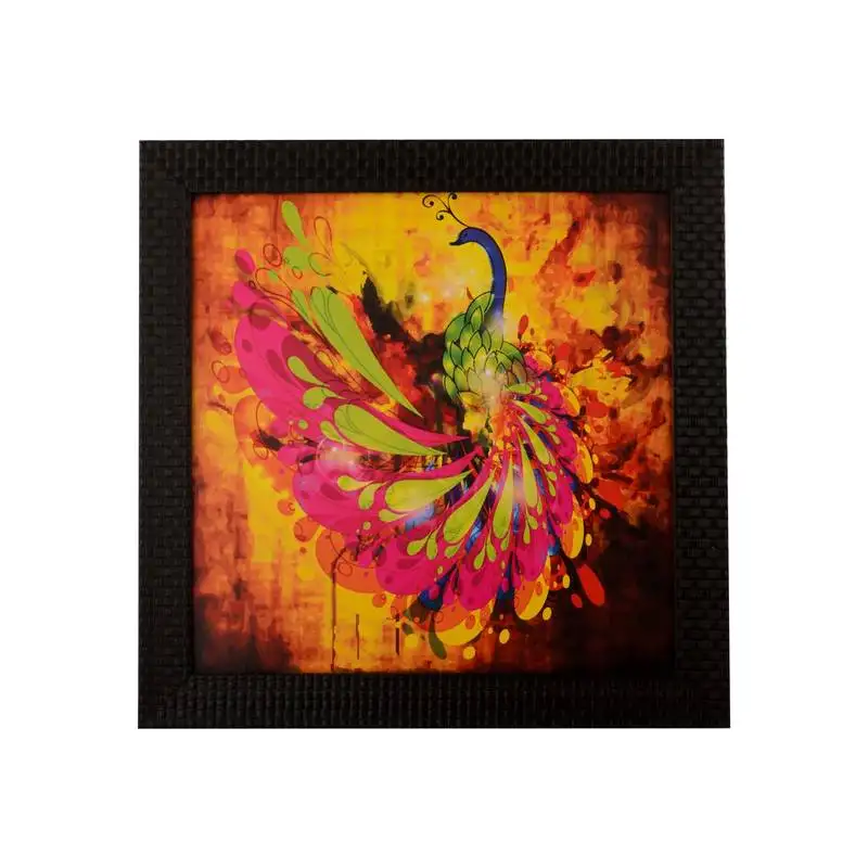 Colorful peocock satin matt texture uv art painting