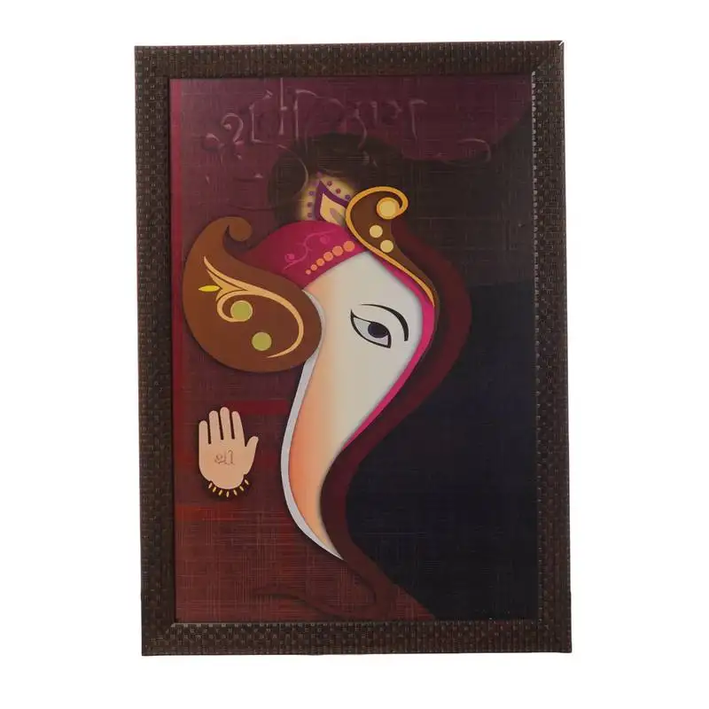 Blessing lord ganesha satin matt texture uv art painting