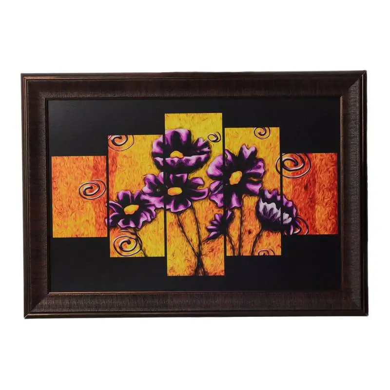 Floral 5 cut design satin matt texture uv art painting