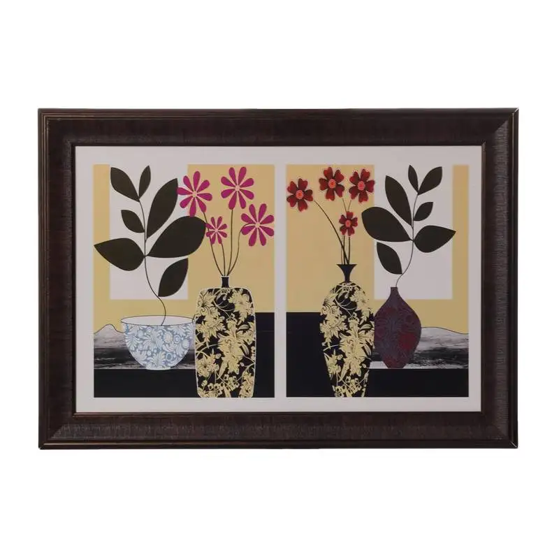 Botanical floral pot satin matt texture uv art painting