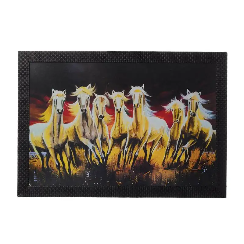 Lucky running horses satin matt texture uv art painting