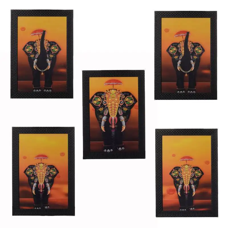 Set of 5 elephant variants satin matt texture uv art painting